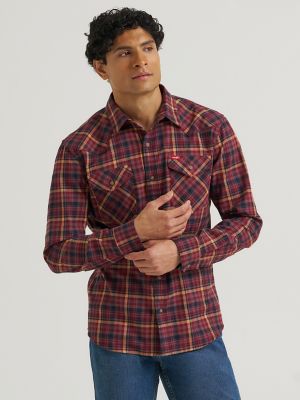 Men's Slim Fit Plaid Shirt in Huckleberry