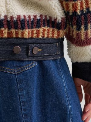 Women&rsquo;s Denim Sherpa Fair Isle Jacket