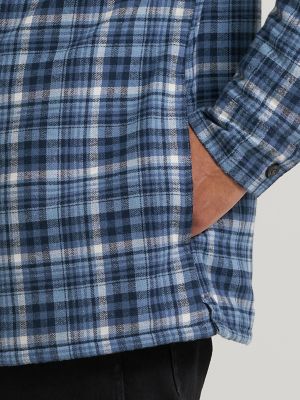 Men's Hooded Heavyweight Shirt Jacket in Bering Sea