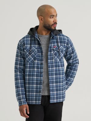 Men's Hooded Heavyweight Shirt Jacket in Bering Sea