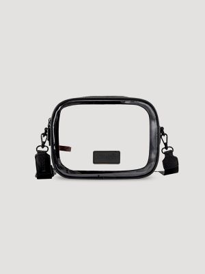 Clear Cross Body Stadium Bag in Black