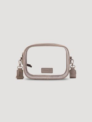 Clear Cross Body Stadium Bag in Nude