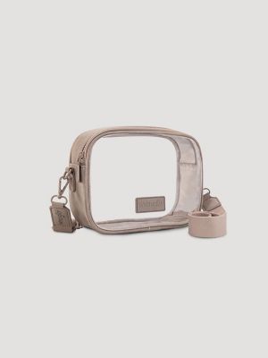 Clear Cross Body Stadium Bag in Nude