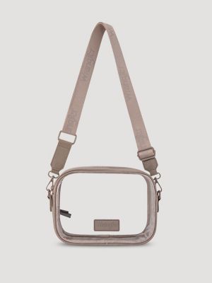 Clear Cross Body Stadium Bag in Nude