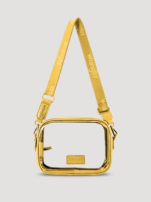 Clear Cross Body Stadium Bag:Yellow:One Size main view