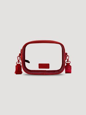 Clear Cross Body Stadium Bag:Red:One Size alternative view
