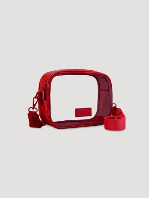 Clear Cross Body Stadium Bag:Red:One Size alternative view 2