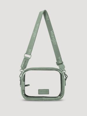 Clear Cross Body Stadium Bag in Green