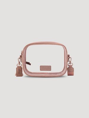 Clear Cross Body Stadium Bag:Dark Pink:One Size alternative view
