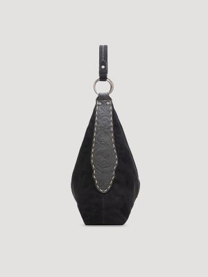 Suede Boho Bag with Cosmetic Case:Black:One Size alternative view 2