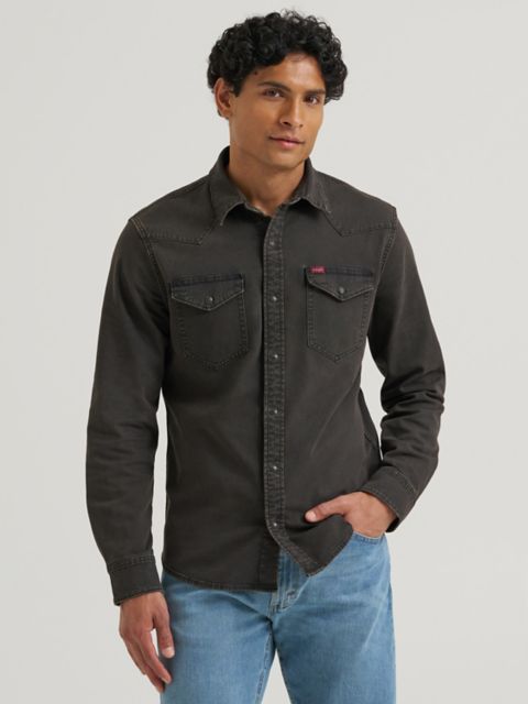 Мужские рубашки Wrangler Men's Denim Western Snap Shirt