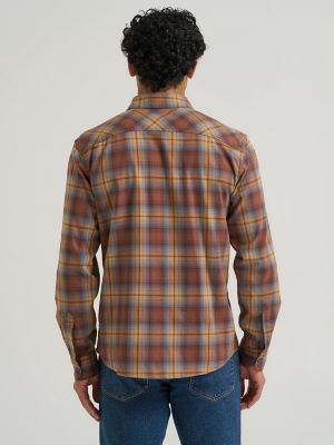 Men's Slim Fit Plaid Shirt in Chestnut Blue