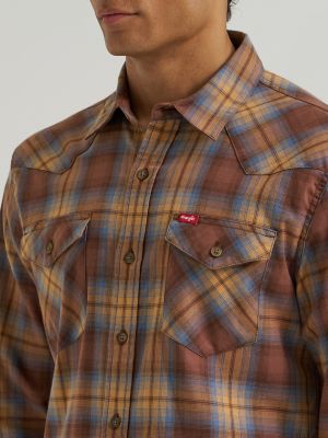 Men's Slim Fit Plaid Shirt in Chestnut Blue