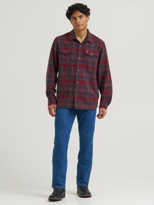 Men's Blanket Flannel Overshirt in Cabernet
