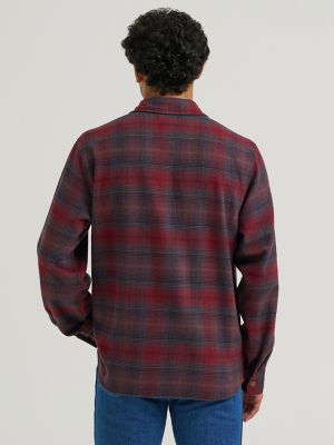Men's Blanket Flannel Overshirt in Cabernet