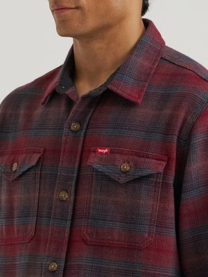 Men's Blanket Flannel Overshirt in Cabernet