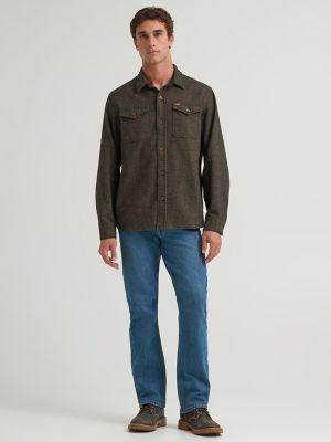 Men's Blanket Flannel Overshirt in Kangaroo Heather