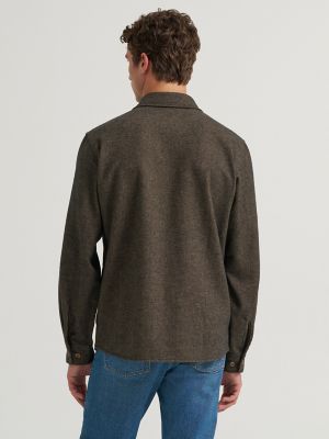 Men's Blanket Flannel Overshirt in Kangaroo Heather