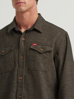 Men's Blanket Flannel Overshirt in Kangaroo Heather