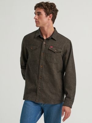 Men's Blanket Flannel Overshirt in Kangaroo Heather