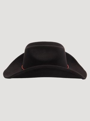 Men's Red Edge Trim Faux Wool Cowboy Hat