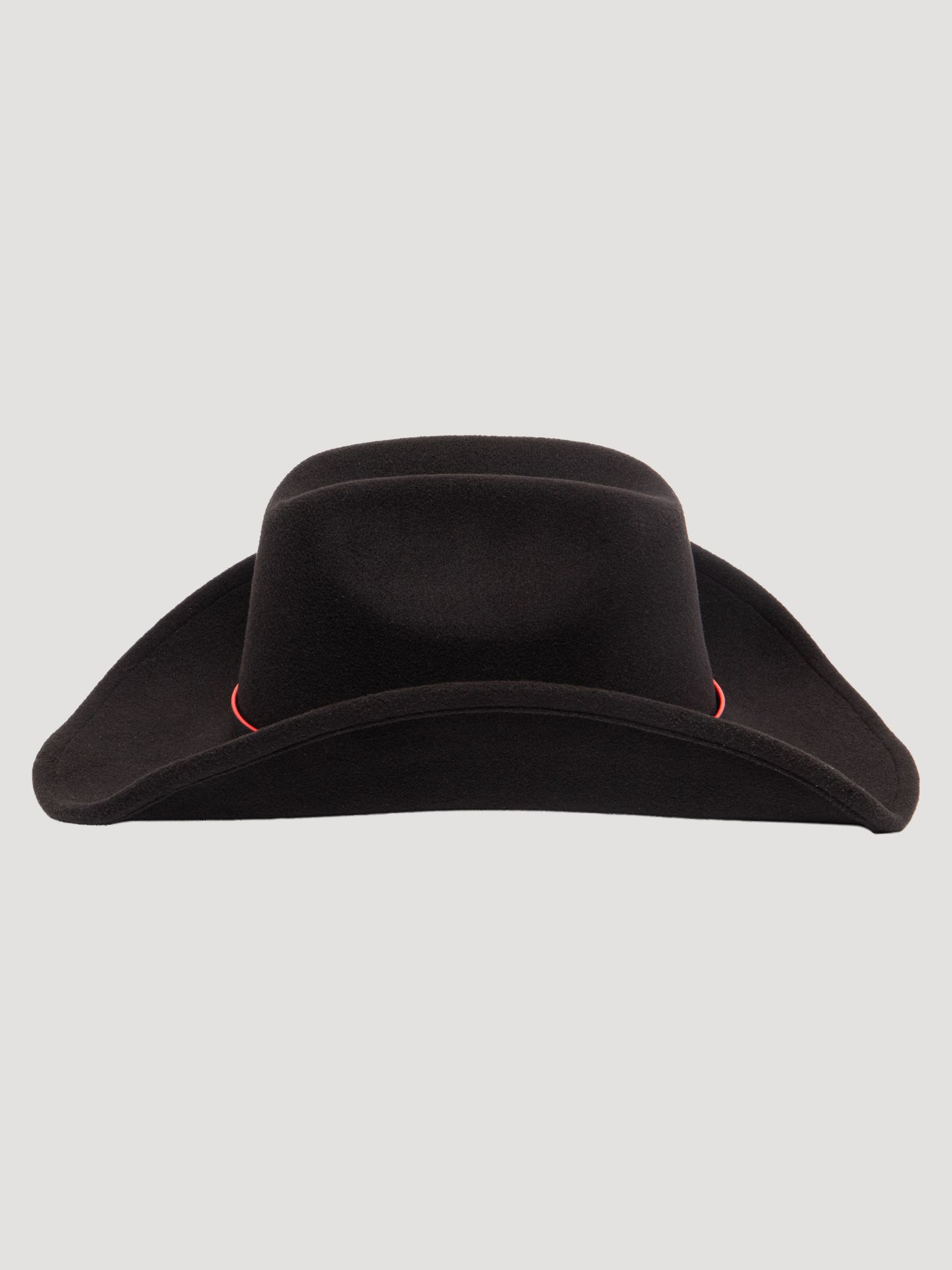 Мужской головной убор Wrangler Red Edge Trim Faux Wool Cowboy Hat, цвет: Чёрный — фото 3