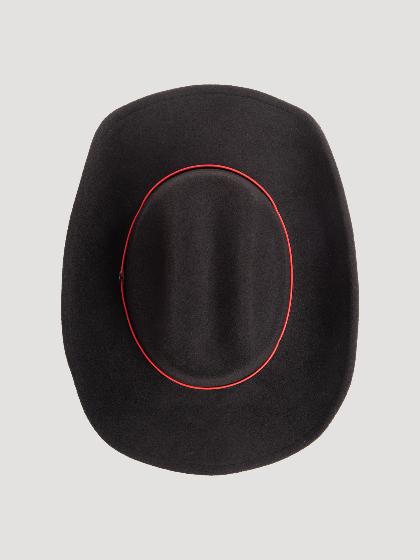 Мужской головной убор Wrangler Red Edge Trim Faux Wool Cowboy Hat, цвет: Чёрный — фото 4