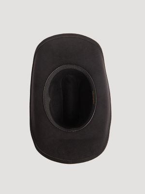 Men's Red Edge Trim Faux Wool Cowboy Hat