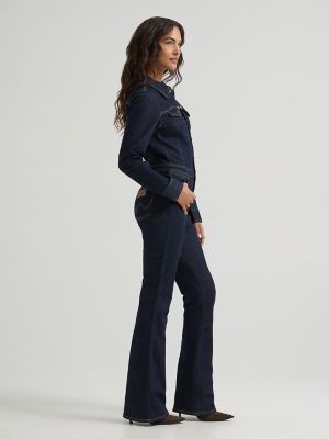Women's Montana Denim Coverall in Dark Stone