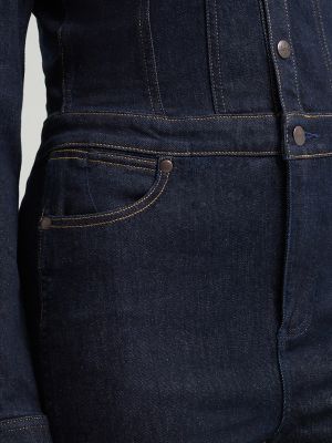 Women's Montana Denim Coverall in Dark Stone
