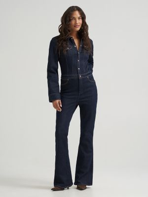 Women's Montana Denim Coverall in Dark Stone