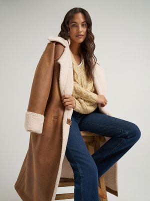 Women's Oversized V-Neck Cable Sweater in Oatmeal