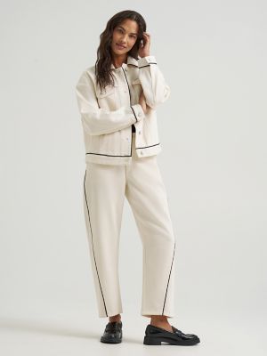 Women's Twill Piped Cowgirl Jacket in Egret