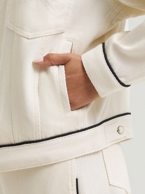 Women's Twill Piped Cowgirl Jacket in Egret