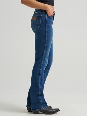 Women's Mid Rise Bootcut Jean in Blue Abyss
