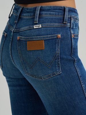 Women's Mid Rise Bootcut Jean in Blue Abyss