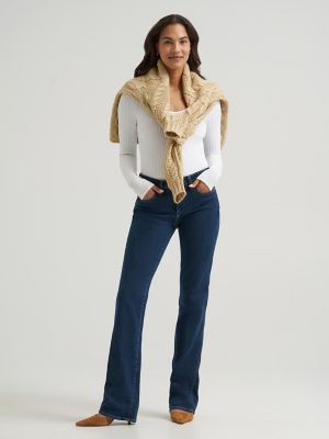 Women's Mid Rise Bootcut Jean in Indigo Eclipse