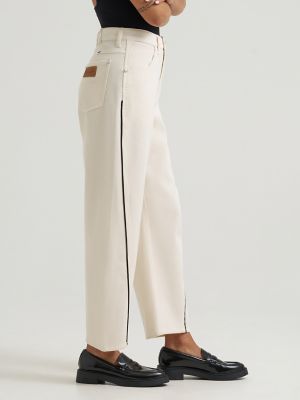 Women's Twill Piped Barrel Jean in Egret alternative view 3