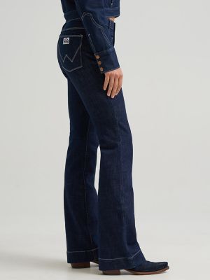Women's Patch Pocket Rainbow Flare Jean in Dark Orbit alternative view 5
