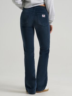 Women's Patch Pocket Velour Jean in Dark Sapphire