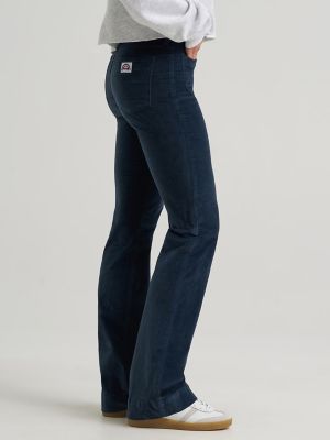 Women's Patch Pocket Velour Jean in Dark Sapphire