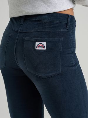 Women's Patch Pocket Velour Jean in Dark Sapphire