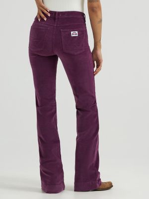 Women's Patch Pocket Velour Jean in Potent Purple