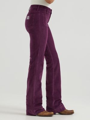 Women's Patch Pocket Velour Jean in Potent Purple