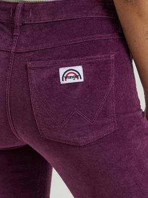 Women's Patch Pocket Velour Jean in Potent Purple