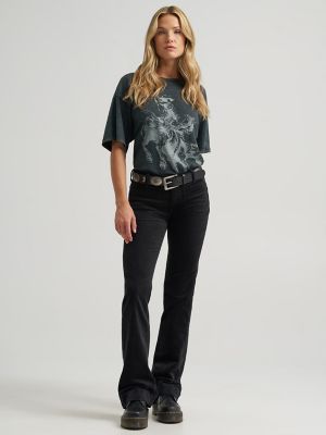 Women's Patch Pocket Corduroy Rainbow Flare Jean