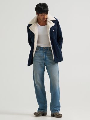 Men's Sherpa Lined Range Corduroy Jacket in Dark Sapphire