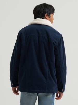 Men's Sherpa Lined Range Corduroy Jacket in Dark Sapphire