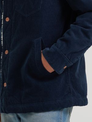 Men's Sherpa Lined Range Corduroy Jacket in Dark Sapphire