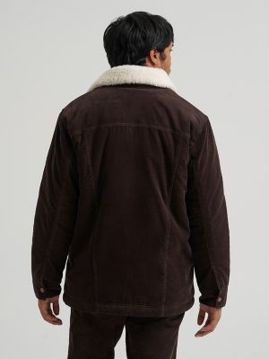 Men's Sherpa Lined Range Corduroy Jacket in Chocolate Torte